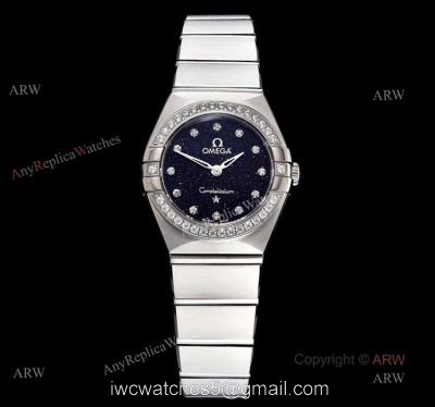 GF Factory Omega Constellation Quartz 25mm Swiss Made Copy Watch With Aventurine Dial watches