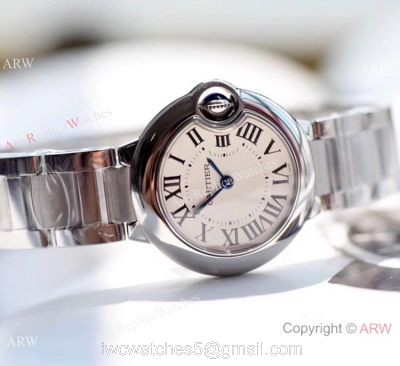 Swiss Replica Cartier Ballon Bleu Stainless Steel 28mm Watch V6 Factory watches