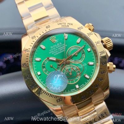 Fake Rolex Cosmograph Daytona Green Yellow Gold Watch 43mm watches