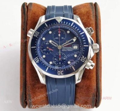 Swiss Replica Omega Seamaster Diver 300M Blue Wave Dial ETNZ Limited Edition Watch watches