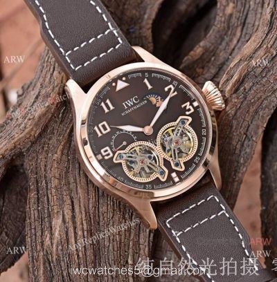 Copy IWC Big Pilots Double Tourbillon Watches Rose Gold Case watches