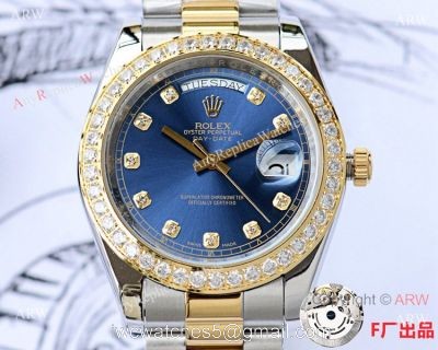 NEW UPGRADED Fake Presidential Rolex DayDate II 2-Tone Blue Watch watches