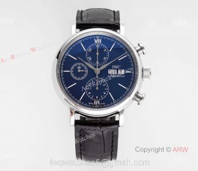 Swiss Replica IWC Portofino 150 Years Black Chronograph Watch For Men watches