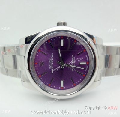 Copy Rolex Oyster Perpetual Purple Dial Stainless Steel Watch 39MM watches