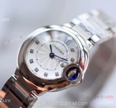 V6 Factory Swiss Cartier Ballon Bleu WE902073 Diamond Markers Watch 28mm watches