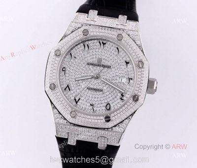 Swiss Replica Audemars Piguet Royal Oak Diamonds With Arabic Dial Automatic Watch For Men watches