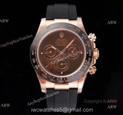 New NOOB V3 4130 Rolex Daytona Rubber Band Chocolate Dial Replica Watch watches