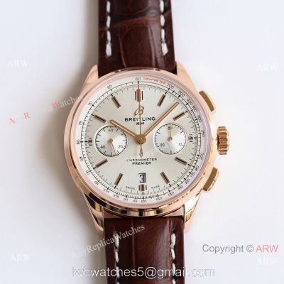 GF Factory Breitling Premier Chronograph B01 Watch A7750 Rose Gold watches