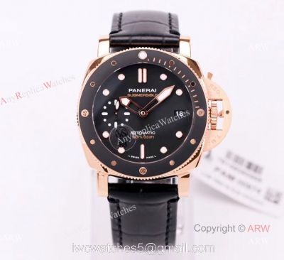 New VS Factory Panerai Submersible 42mm PAM00974 Rose Gold Black Ceramic Swiss Replica Watch watches