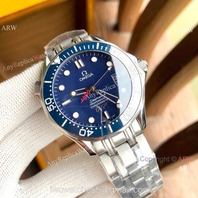 Fake Omega Seamaster James Bond 007 Blue Dial Stainless Steel Watches watches