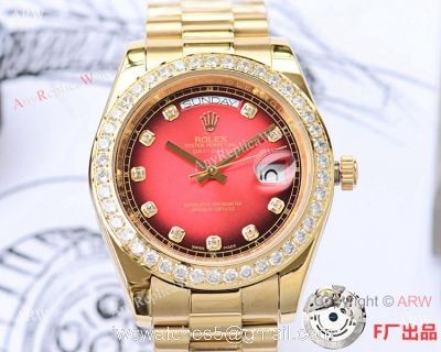 NEW UPGRADED Fake Presidential Rolex Day date II Red Dial Watch watches