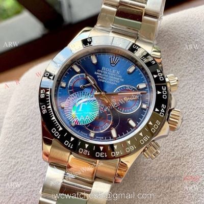 Rolex Daytona Blue Dial Replica Black Ceramic Bezel Watch 40mm Men watches
