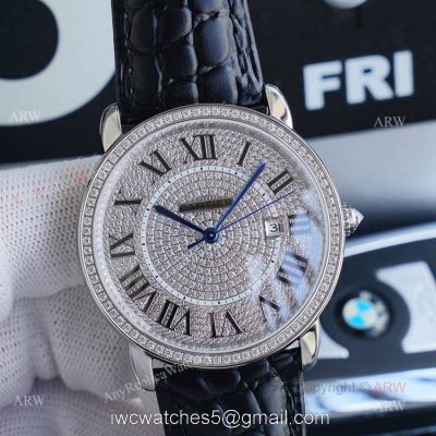 Replica Ronde Solo De Cartier Stainless Steel Full Diamond Watches watches