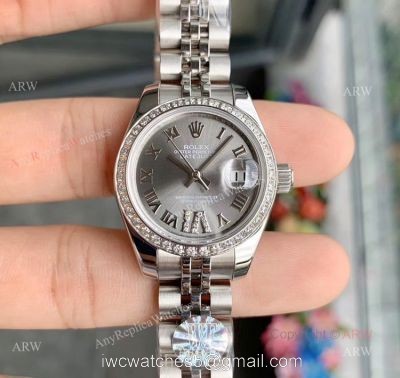 Swiss Quality Replica Rolex Datejust Rhodium Dial With Diamonds Ladies Watch 28mm watches