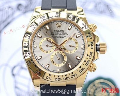 Yellow Gold Rolex Daytona Rubber Band 43mm Watch Oysterflex Strap watches