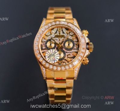 JH Factory Replica Rolex Tiger Eye Rose Gold Rolex Daytona 116588 TBR Diamond Watch watches
