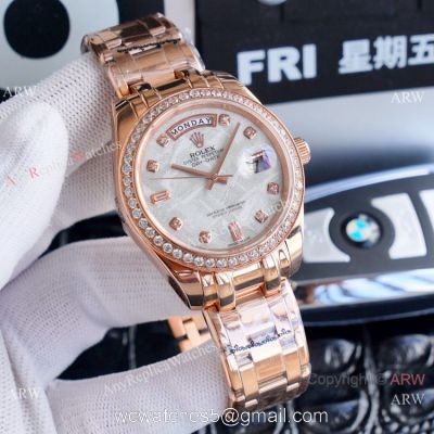 High Quality Replica Rolex Oyster Perpetual Day-Date Watch Rose Gold Meteorite Dial watches
