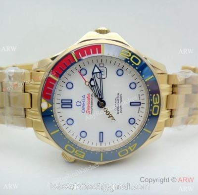 New Copy Omega Commanders 007 James Bond Yellow Gold Men Watch watches