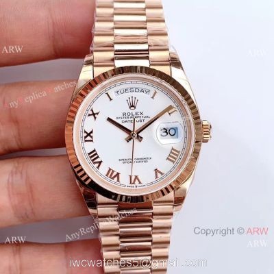 Swiss 3255 Movement Rolex Day-Date Rose Gold Case 36mm Watch watches