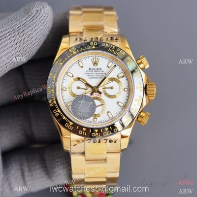 Swiss Quality Daytona Rolex Copy Watch Ceramic Bezel Yellow Gold 40mm watches