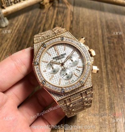 Knockoff Audemars Piguet Royal Oak Full Diamond Watches Gold and Silver watches