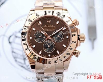 New Replica Rolex Daytona Rose Gold Chocolate Dial Watch Mingzhu Automatic watches
