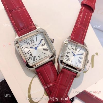 Top Cartier Santos-Dumont Lover Red Leather Strap / New Cartier Watches watches