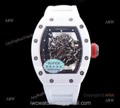 KV Factory Swiss Richard Mille Bubba Watson Watch RM055 White Ceramic Mens Watch watches