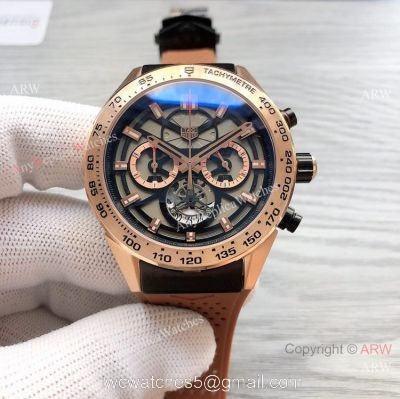 Best Quality Tag Heuer Carrera Rose Gold Skeleton Watches watches