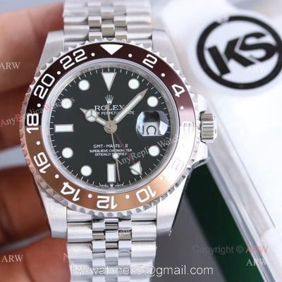 KS Factory Replica Rolex GMT Master II Swiss ETA Black Dial Watch Rolex 126710BLRO watches