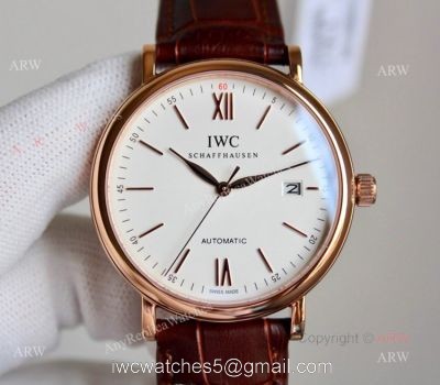 Best Replica IWC Schaffhausen Portofino White Dial Rose Gold Automatic Watch watches