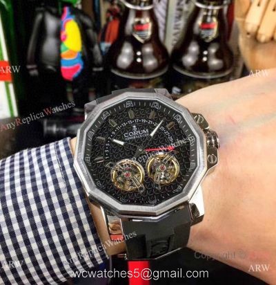 Replica Corum Admirals Cup Double Flying Tourbillon Black Dial Corum Watch watches