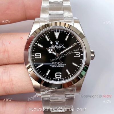 Swiss Replica Rolex Explorer Noob Factory ETA2836 Stainless Steel Watch watches