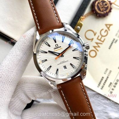 Best Quality Omega Seamaster Aqua Terra Copy Watches Brown Leather Strap watches