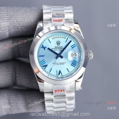 Swiss Quality Clone Rolex Day date II 41 Ice Blue Dial Watch Citizen 8215 watches