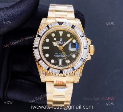 Best Replica Rolex GMT Master ii Yellow Gold GMT Rainbow Watches For Men watches