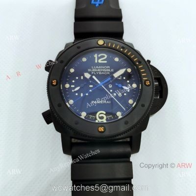 New Panerai Submersible Flyback PAM615 All Black Watch 47MM watches
