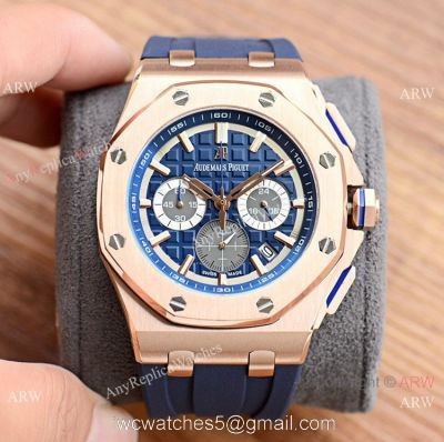 New Copy Audemars Piguet Royal Oak Chronograph Watches Rose Gold and Blue watches