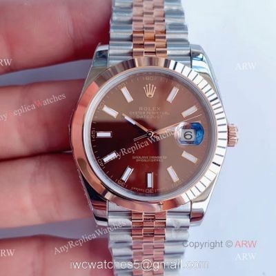 Best Noob Rolex Datejust 41 Brown Dial Jubilee Bracelet Swiss 3235 Automatic Watch Replica watches