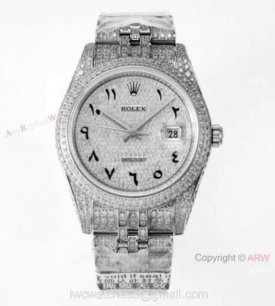 TW Factory Rolex Datejust Iced Out Watches 41mm Diamonds Silver Case watches