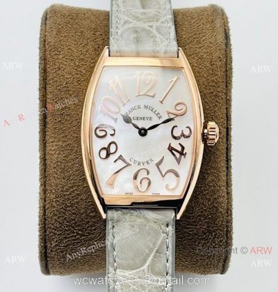 Highest Quality Copy Franck Muller Lady Cintree Curvex Rose Gold Watches Swiss Quartz watches