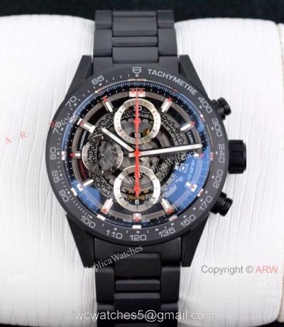XF Swiss Grade TAG Heuer Carrera Heuer 01 Full Black Matt Ceramic Watch 2020 Newest watches