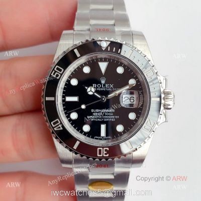 Noob Factory V11 Rolex New Replica Submariner Black Face 116610LV Swiss 3235 Watch watches