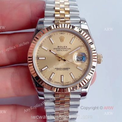 Noob Rolex Two Tone Datejust 41 Gold Dial Jubilee Bracelet Swiss Replica Watches For Men watches