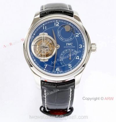 New! Swiss Replica IWC Portugieser Constant Force Tourbillon Watch Blue Dial watches