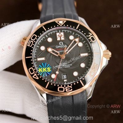 New! Copy Omega Diver 300m James Bond Limited Edition Watch Rose Gold Rubber Strap watches