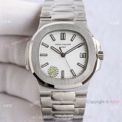 Swiss Grade Patek Philippe Nautilus PPF Factory Cal324 Watch Stainless Steel White Dial watches