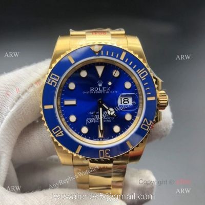 Best Copy Yellow Gold Rolex Submariner 2020 Mens Watch 41mm With Blue Dial watches
