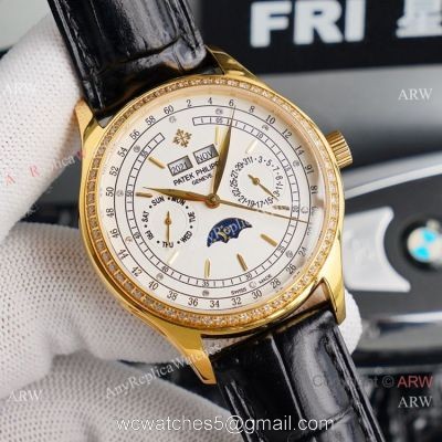 Swiss Replica Patek Philippe Geneve Base 1000 Watch with Diamond Bezel 40mm watches