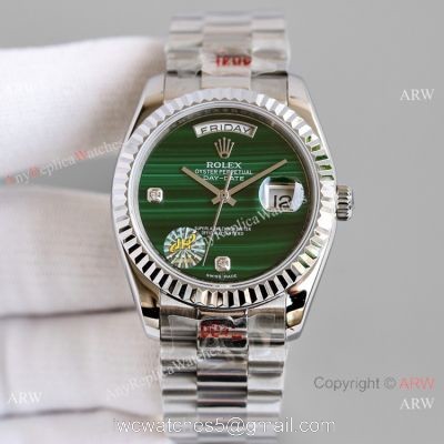 Swiss Copy Rolex Day-Date 36mm Watch Malachite Green Dial watches
